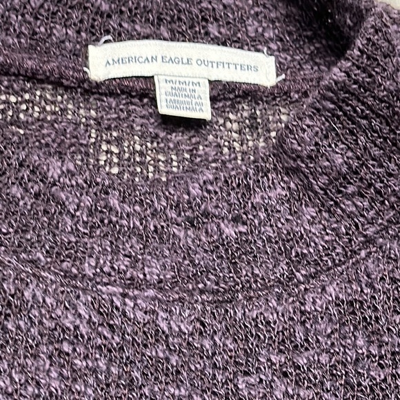 American Eagle Purple blend mock turtleneck sweater pullover, layered front, M - Picture 2 of 8